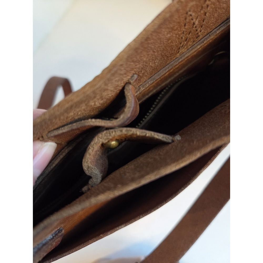 Vntg Madewell Small Mini Transport Crossbody‎ Bag Cognac Brown Leather Tote - Picture 9 of 11